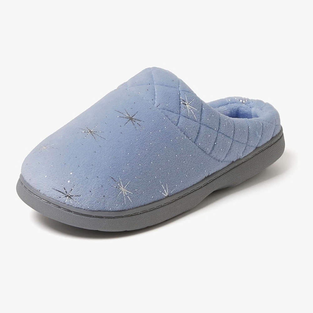 Blue Dearfoams Women's Memory Foam Darcy Velour Slipper Medium (Fits 7-8/NWT)